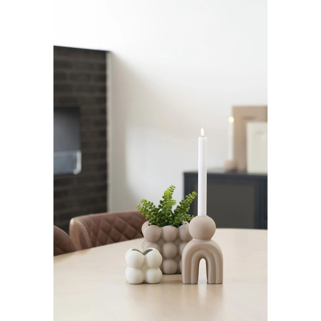 Portacandela Candle, Marrone, Gres, 6,5x10,5x17 cm