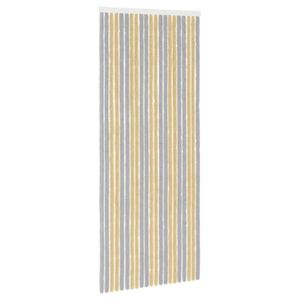 Tenda per insetti in chenille Grigio e Beige 90 x 220 cm 42034464