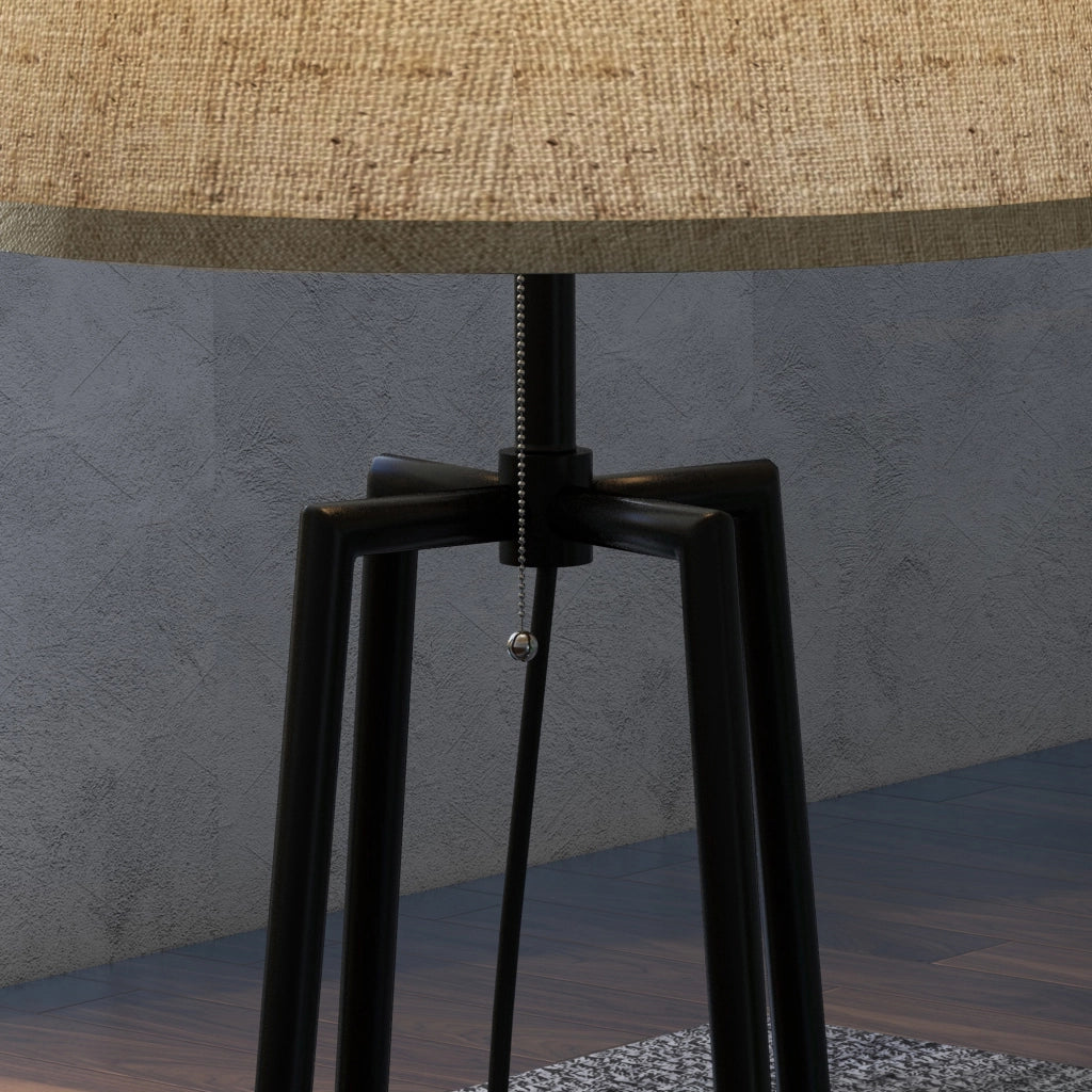 Lampada da terra con scaffali ¨C zephmum ¨C nero marrone 42x42x166 cm
