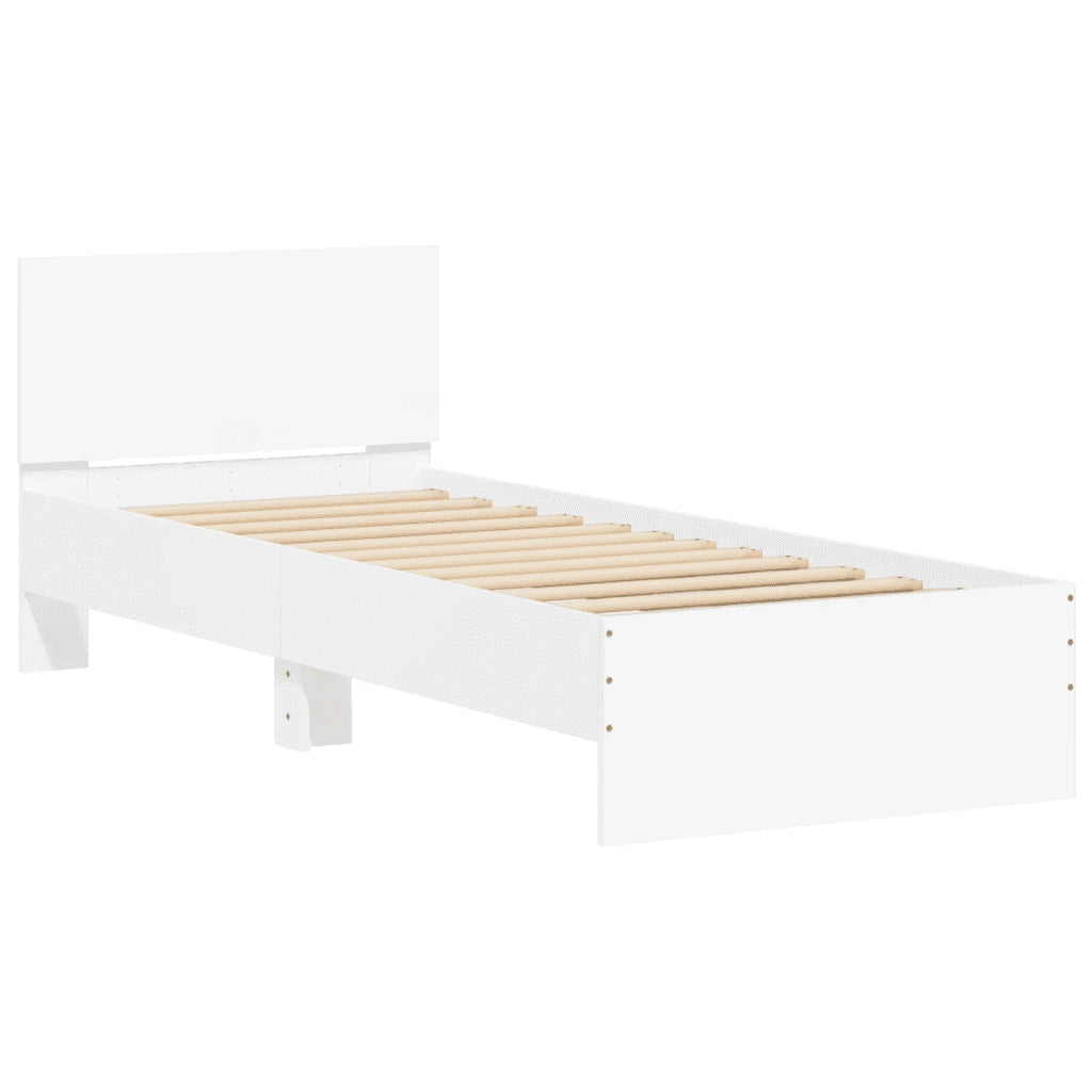 Giroletto con Testiera Bianco 75x190 cm in Legno Multistrato 838659