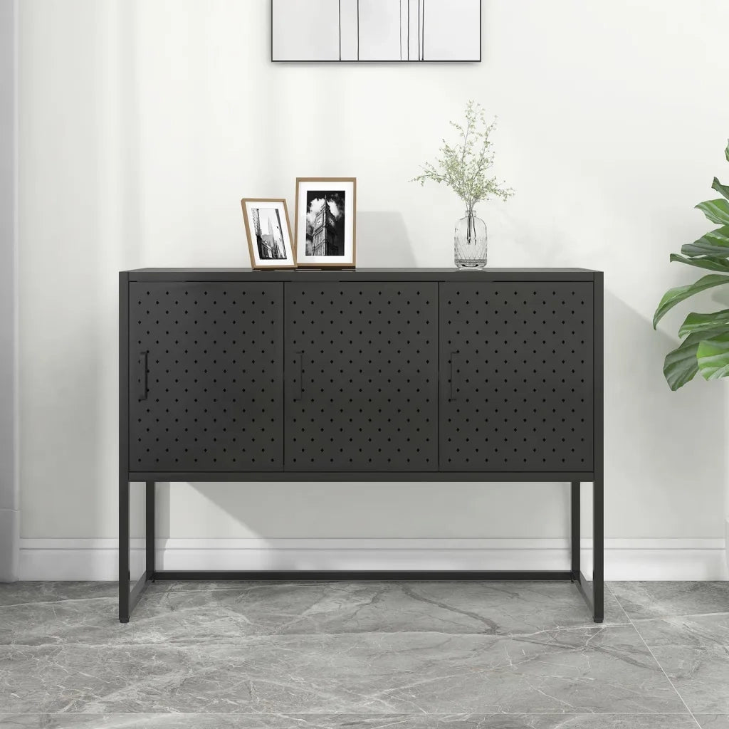 Credenza Nera 105x35x75 cm in Acciaio