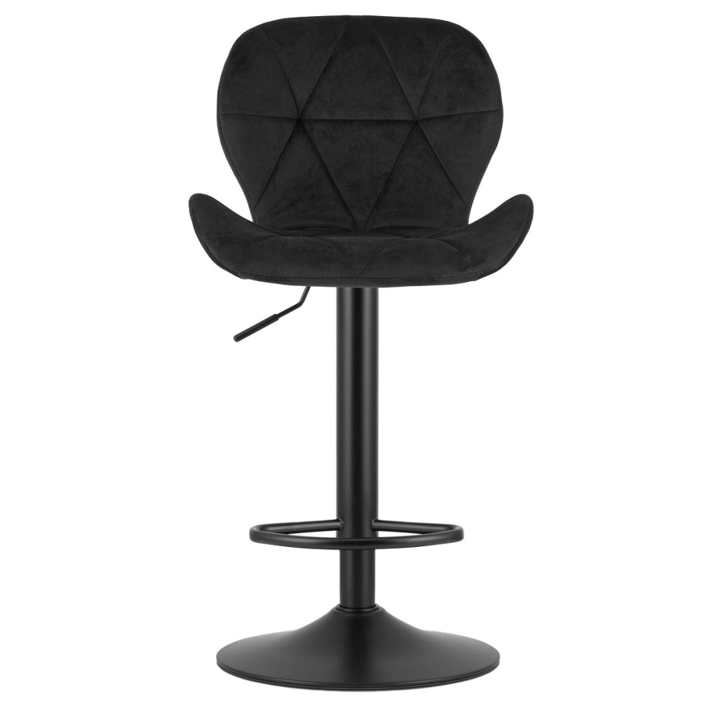 Set di 2 sgabelli bar West in velluto nero con base girevole