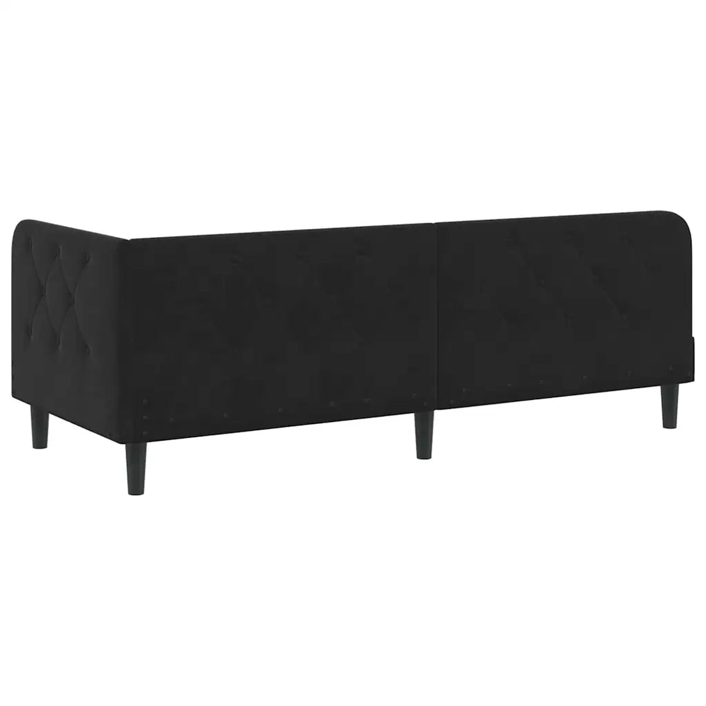 Cornice del letto ad angolo Nero 80 x 200 cm Velluto