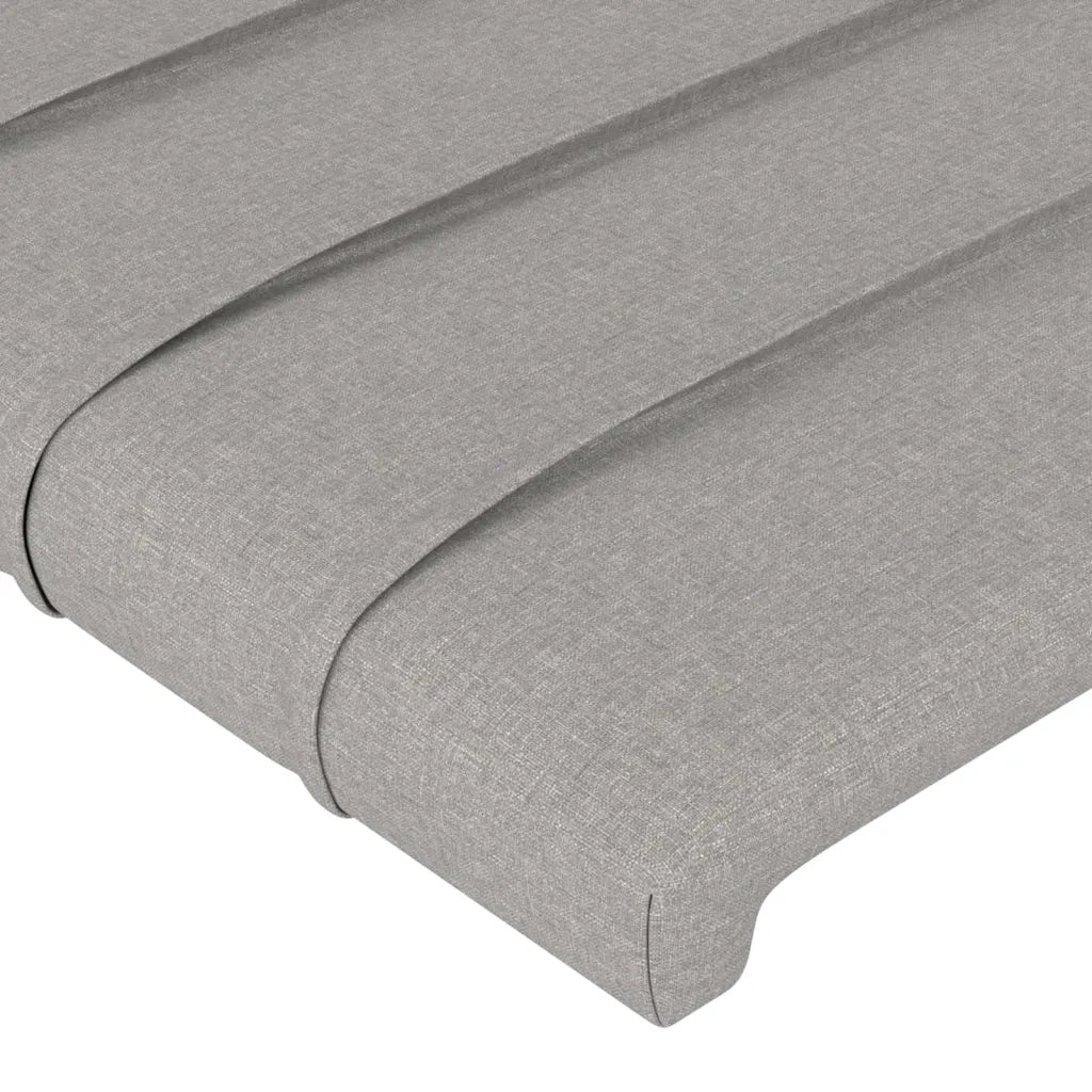 Testiera a LED Grigio Chiaro 163x16x118/128 cm in Tessuto