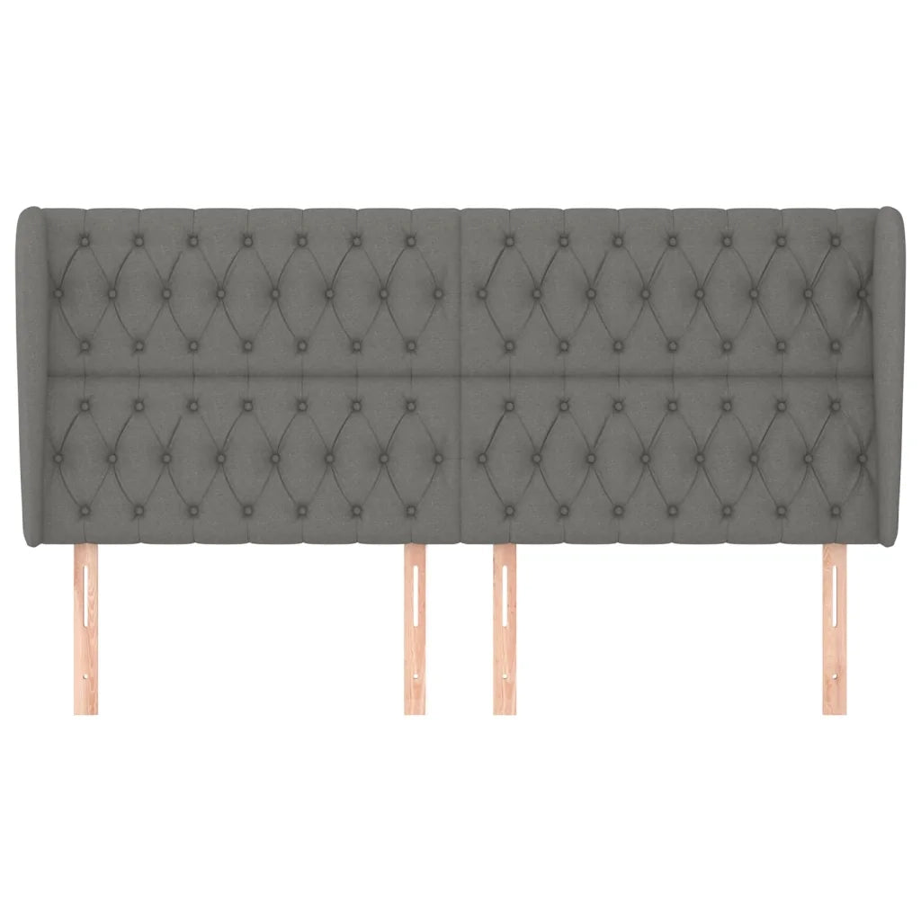 Testiera | Testata ad Orecchio GrigioScuro 203x23x118/128cm in Tessuto