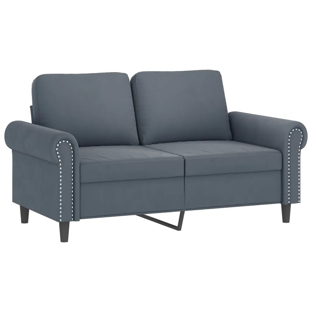 Set di Divani 4 pz con Cuscini Grigio Scuro in Velluto 3202181