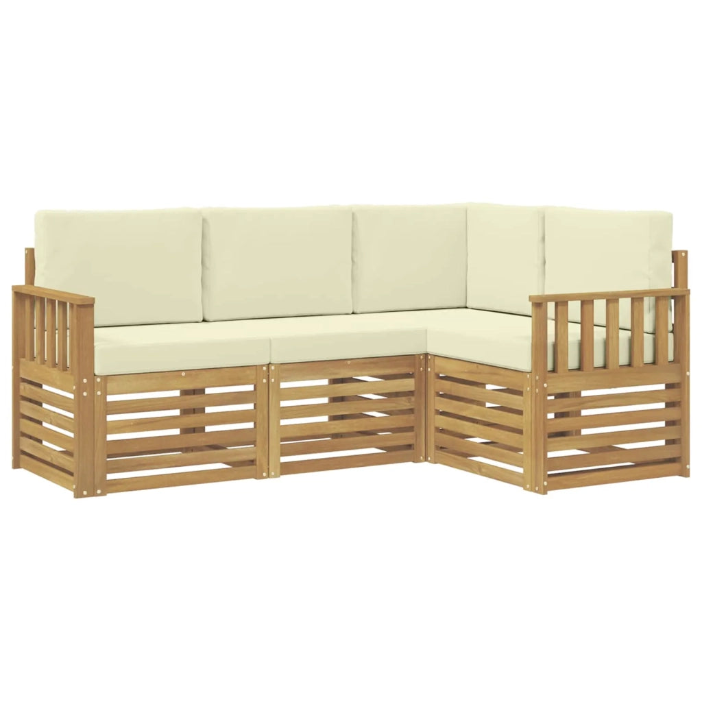 Set di divani da esterno 4 pcs Bianco e Crema 3391745