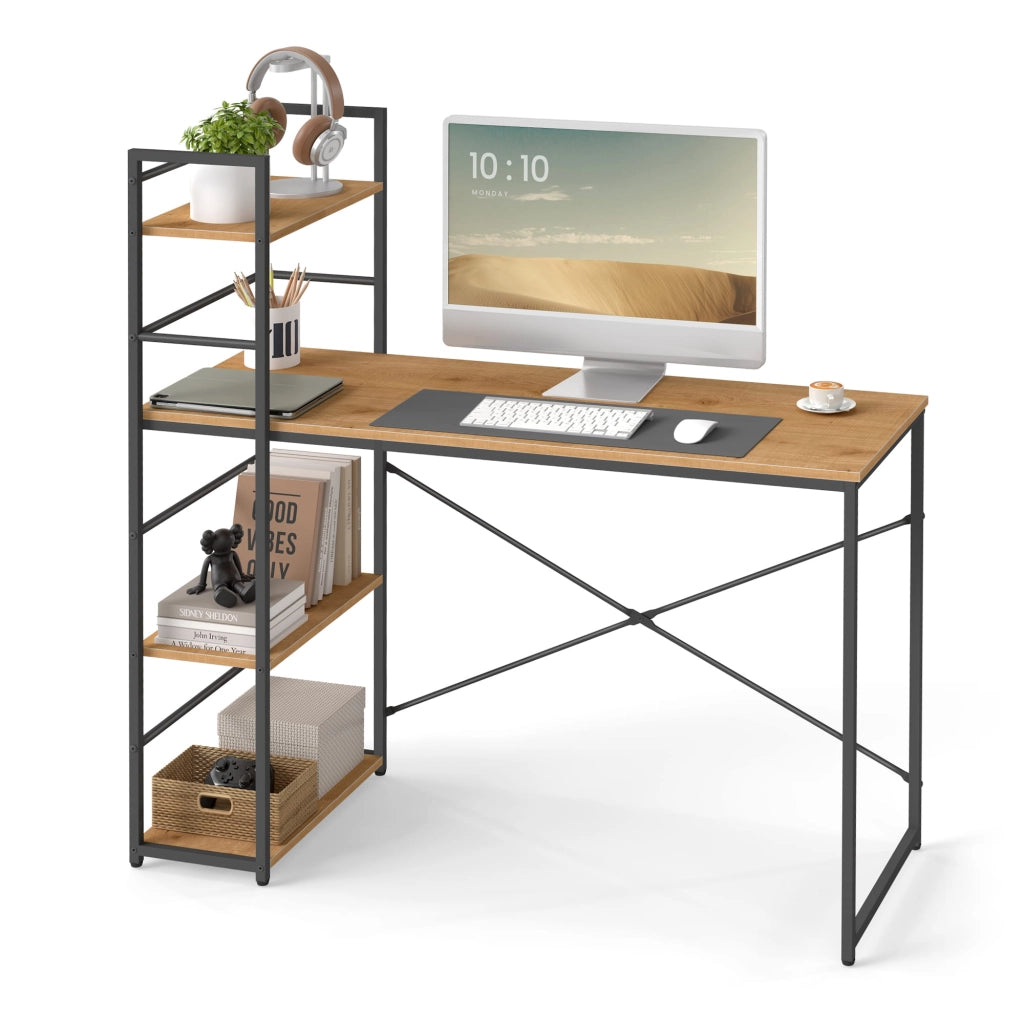Scrivania per computer Valora MAX 4.0 con gambe in rovere nero, design moderno
