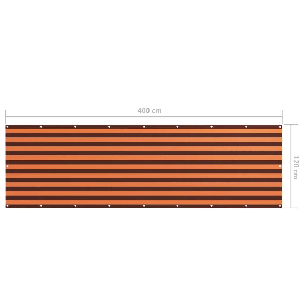 Schermo da balcone | Paravento Balcone Arancione e Marrone 120x400 cm Tessuto Oxford