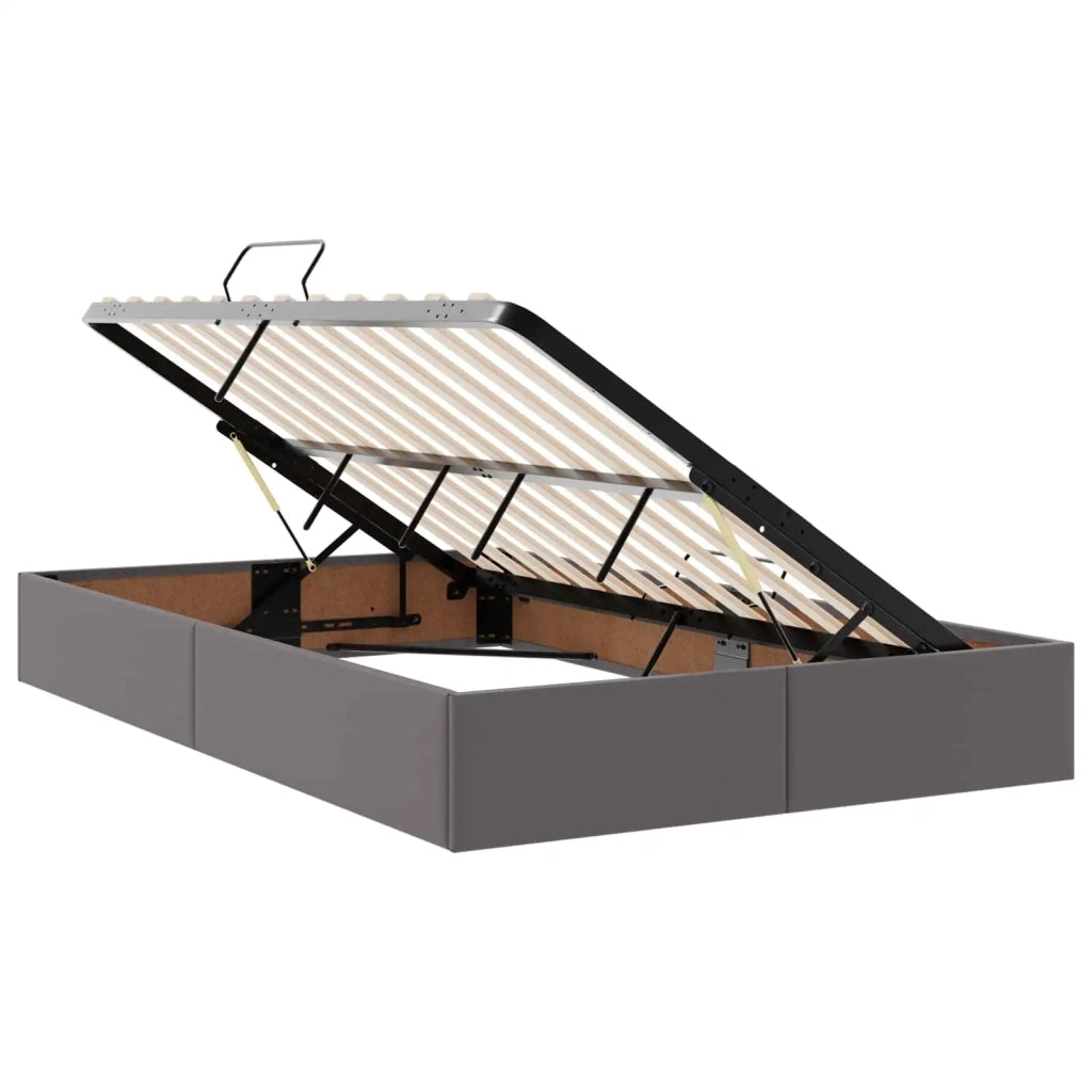 Letto ottomano Grigio 120 x 200 cm Pelle Sintetica 3442768