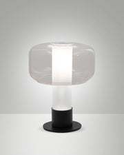 Lampada da Tavolo Flick Trasparente, Struttura in Metallo e Vetro Borosilicato, Dimmerabile al Tocco, Attacco E14 15W, IP20 - Flick