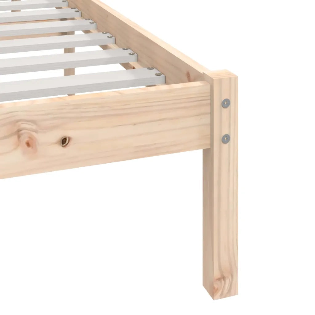 Letto singolo | Letto per adulti | Giroletto in Legno Massello di Pino 90x200 cm