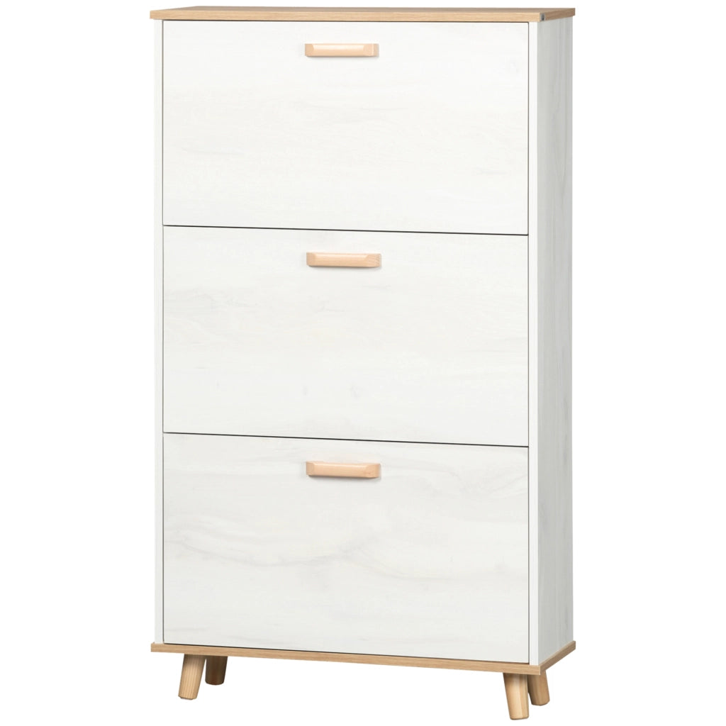 Scarpiera con 3 Cassetti ¨C Minimal ¨C 70x23,5x122 cm Bianco