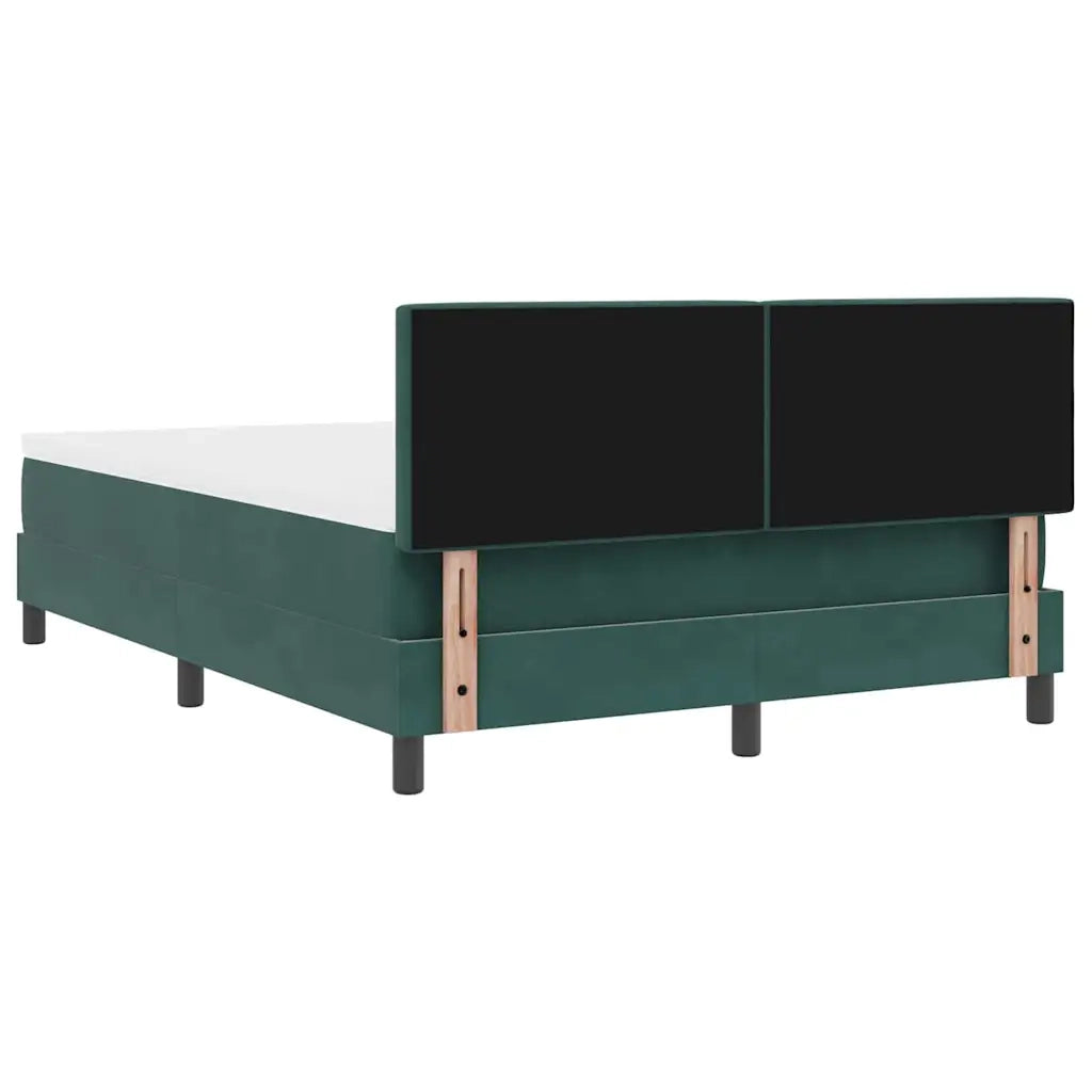Letto a molle con testiera Verde Scuro 140 x 200 cm Velluto 3339245