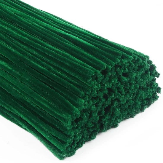 Pijpenragers 400 Stuks - Fili di Chenille Verde - Fili di Acciaio Flessibili per Bambini - Materiale per Decorazione e Artigianato - 30 cm di Lunghezza