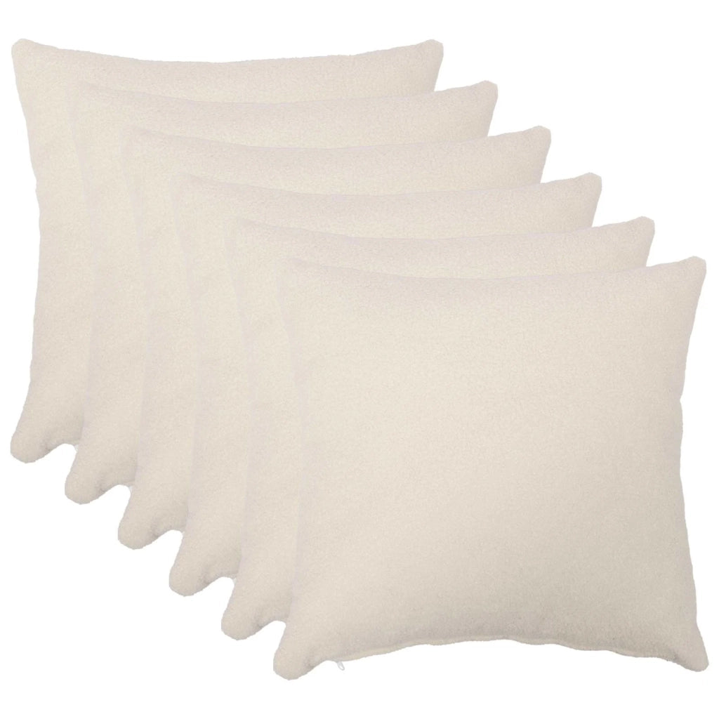 Federa 6 pcs HEERLEN Crema 45 x 45 cm Bouclé 910427