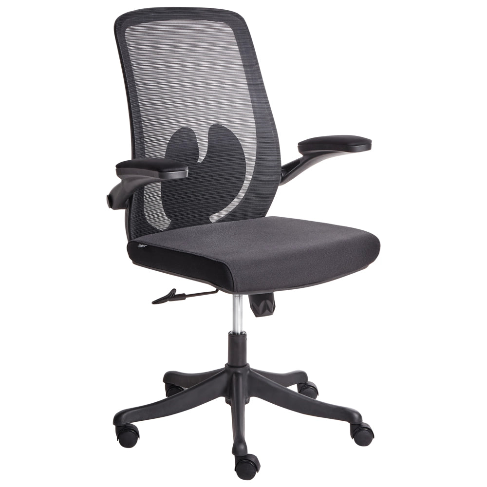Sedia da ufficio con base girevole e braccioli regolabili in altezza con rete Nero stile moderno