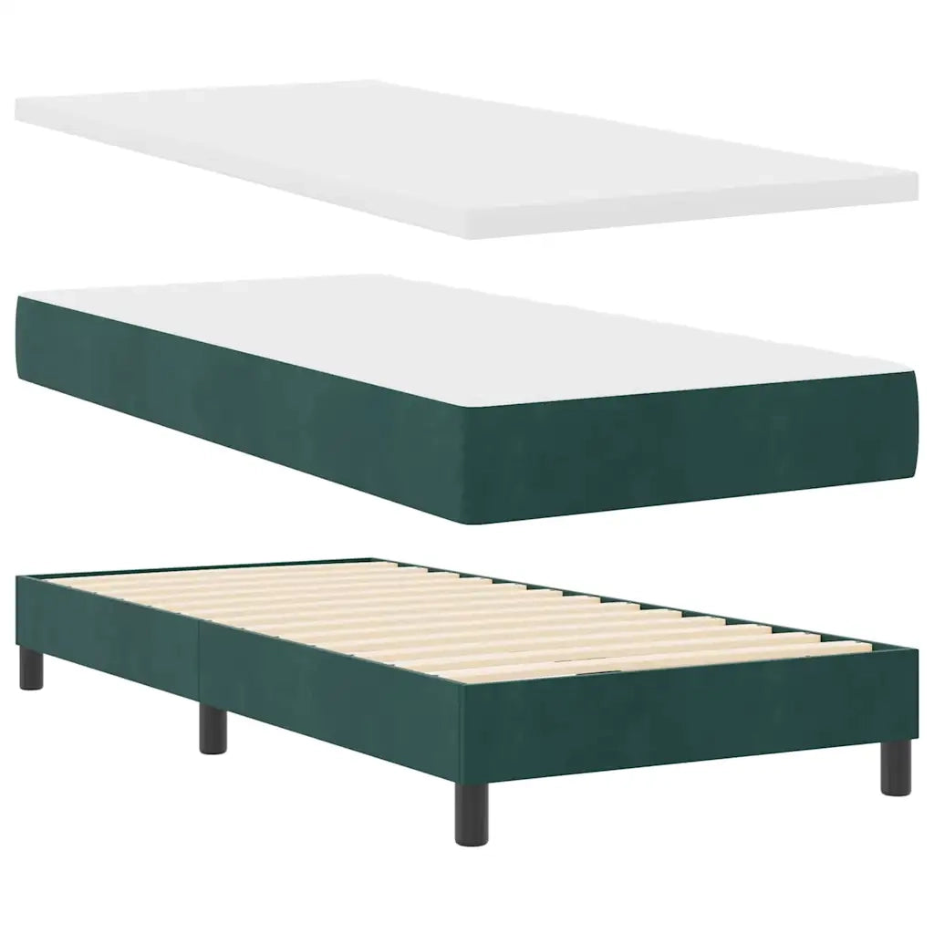Letto a Sorgente LED con led Verde Scuro 90 x 190 cm Velluto 3342557
