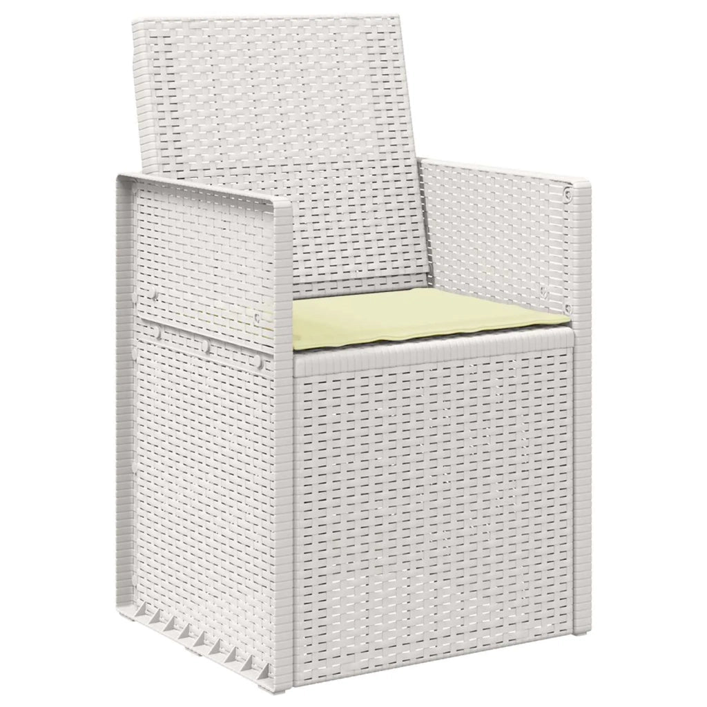Sedie da pranzo da giardino 2 pcs Bianco e Crema PP 899997