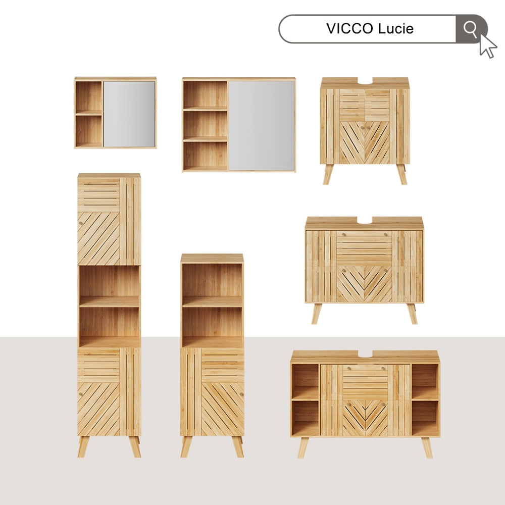 Vicco Set di mobili da bagno Bambù 2 parti