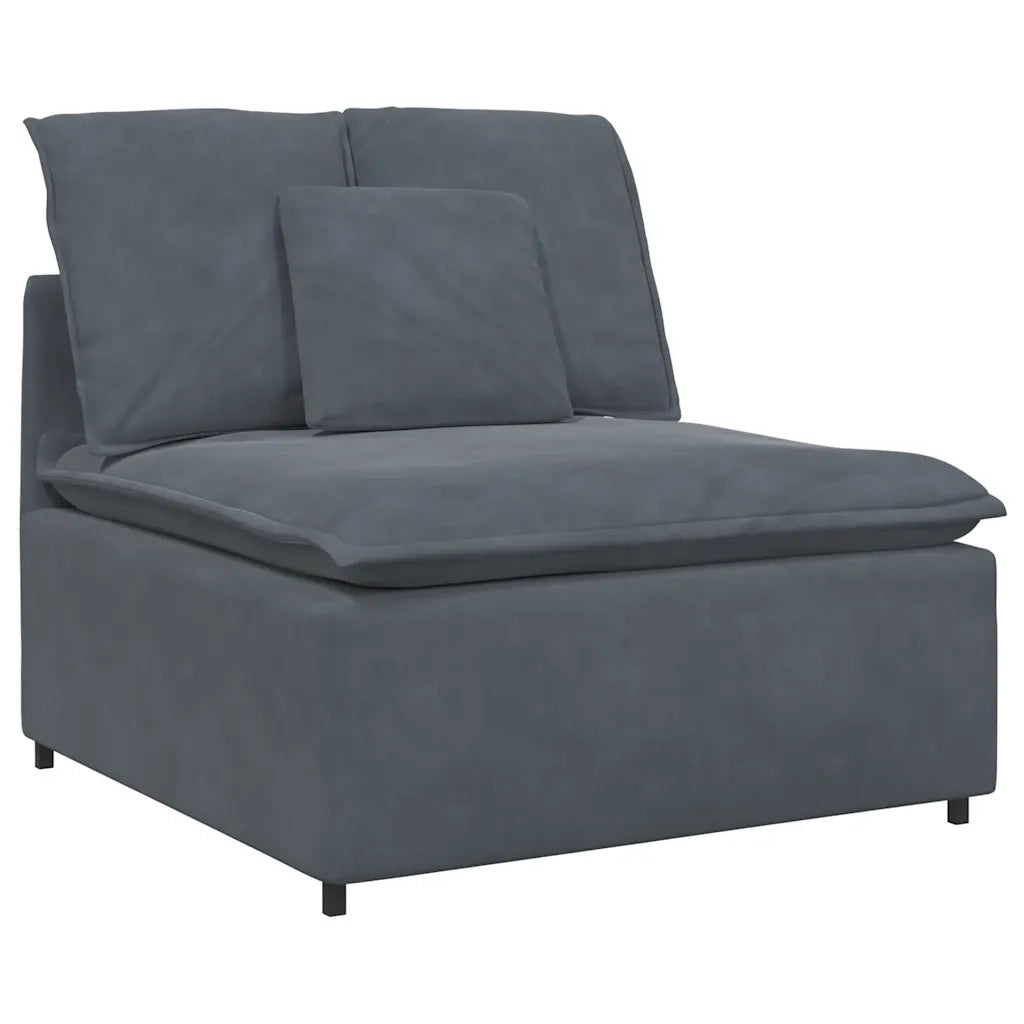 Divano Modulare con Cuscini in Velluto Grigio Scuro 3321280