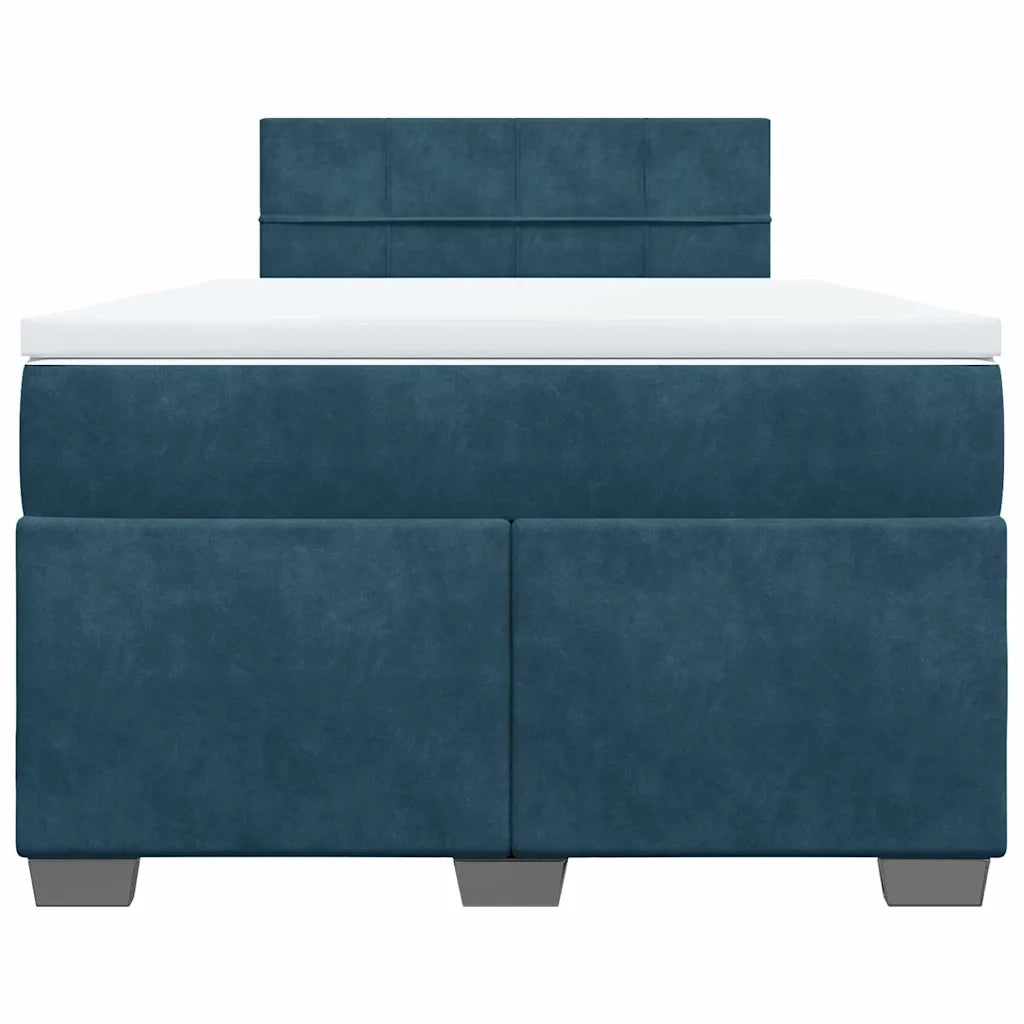 Giroletto a Molle con Materasso Blu 120x190 cm in Velluto 3288562