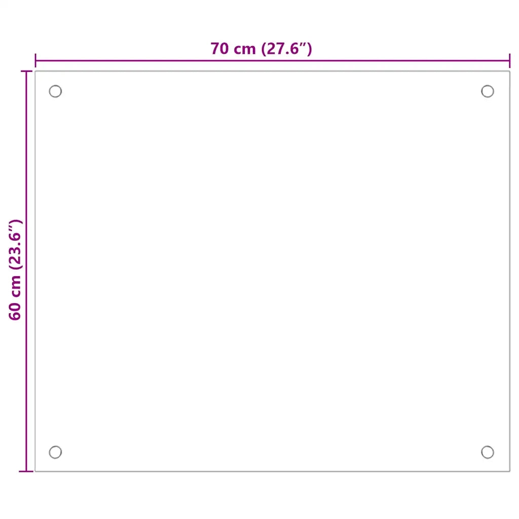 Paraschizzi da cucina rettangolare moderno 70 x 60 cm protezione efficace facile da pulire realizzato in vetro temperato trasparente 02_0046330