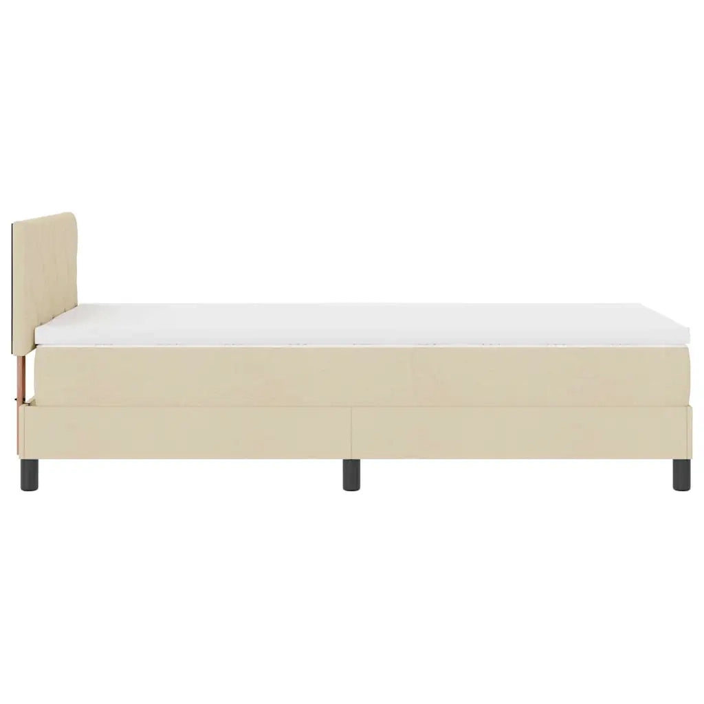 Letto a molle con materasso con led Crema 100 x 200 cm Tessuto 3342266