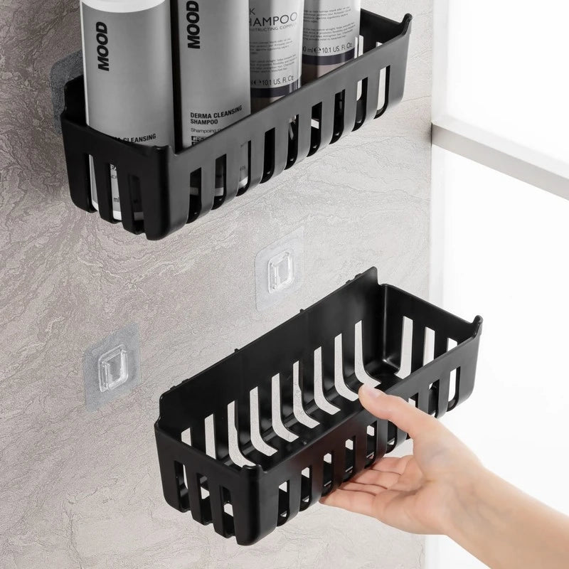 Coppia cestini doccia in termoplastica nero incollaggio – Serie Jolly