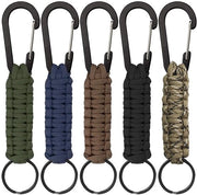 Paracord Hangers con Anello di Carabina - Cavo di Acciaio Tessuto - Resistente e Forte - Adatto per l'Outdoor - Utile per Chiavi, Accessori e Attrezzi