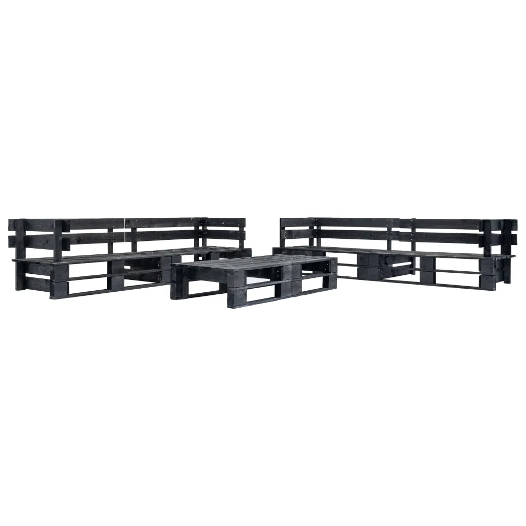 Set Divani da Giardino Pallet 6 pz con Cuscini Grigi in Legno 277438