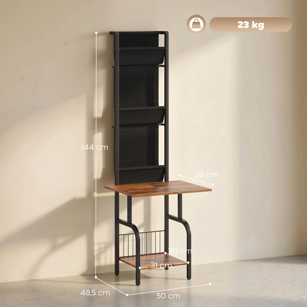Libreria industriale con 3 tasche in tessuto ¨C Xylo ¨C Legno rustico marrone