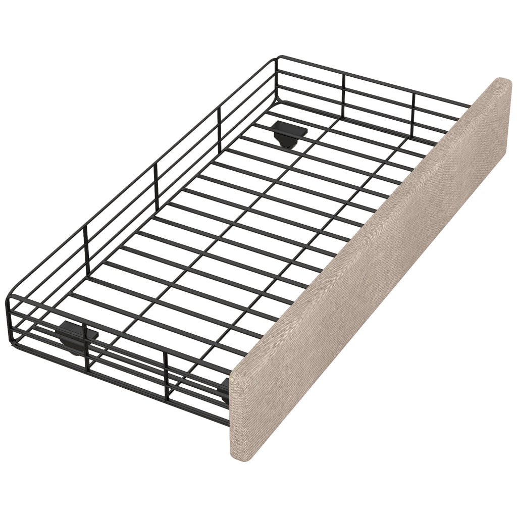 Letto Imbottito con Cassetti ¨C MINIMAL ¨C Singolo 90x200 Beige Scuro