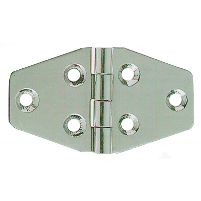 CERNIERA INOX ESAGONALE MIRROR POLISHED S.S. HINGE MM.40x68