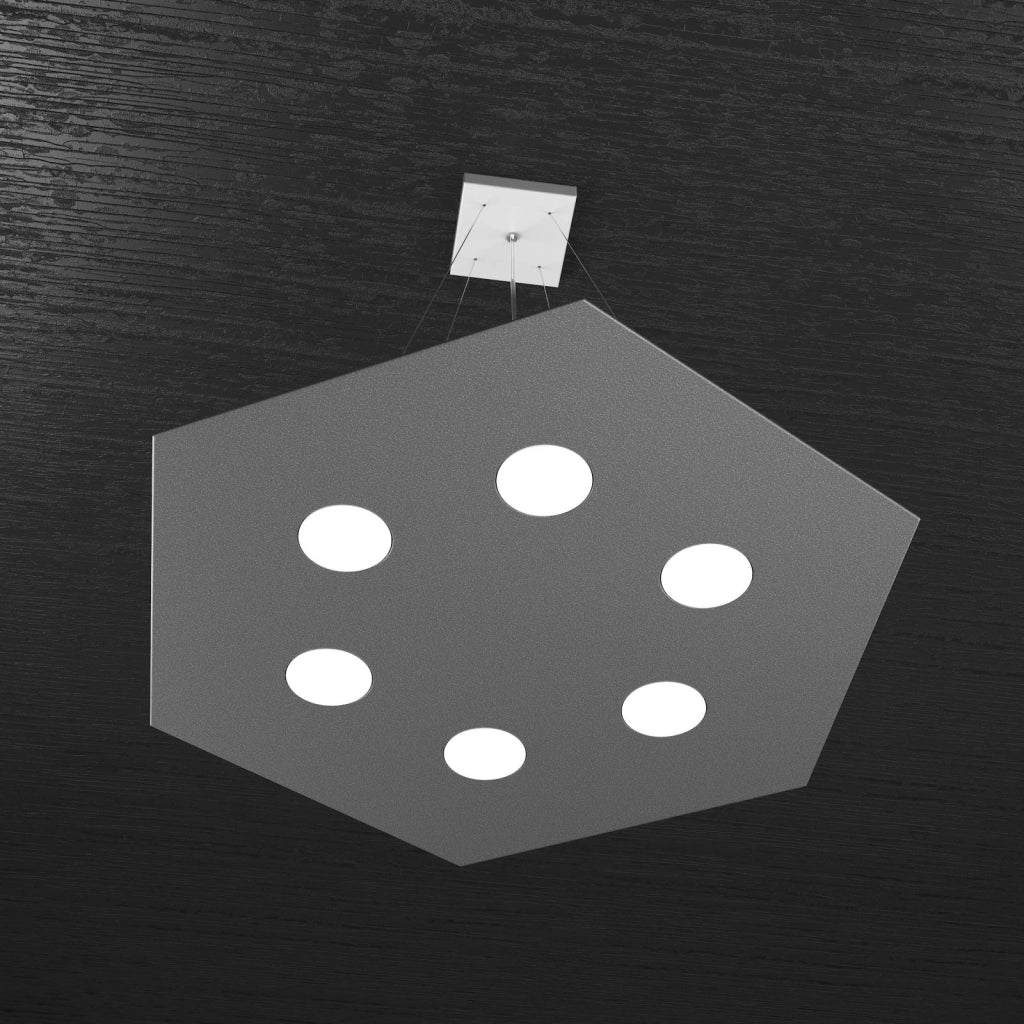 EXAGON SOSPENSIONE 6 LUCI GRIGIO ANTRACITE 1142-SG-GA
