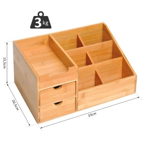 ORGANIZER da scrivania con 2 cassetti 33x20,5x15,5 cm bambù naturale