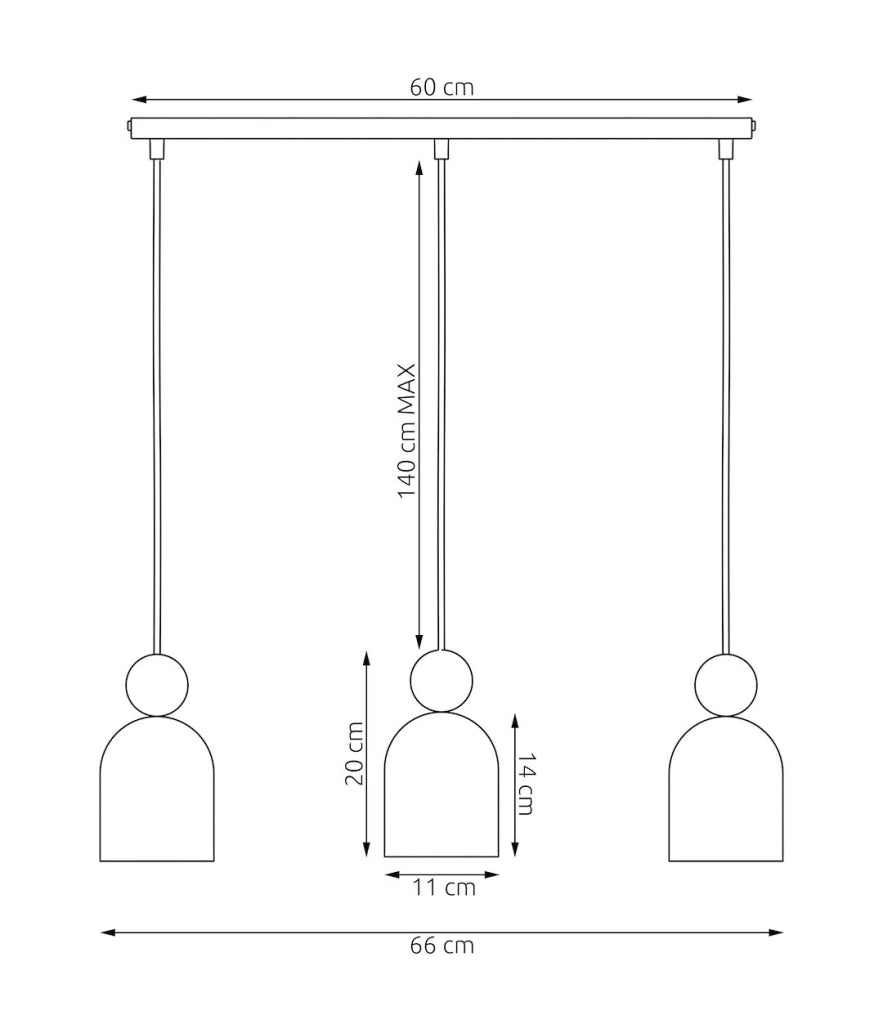 Lampada a sospensione MESI nera legno 3xGU10 Emibig