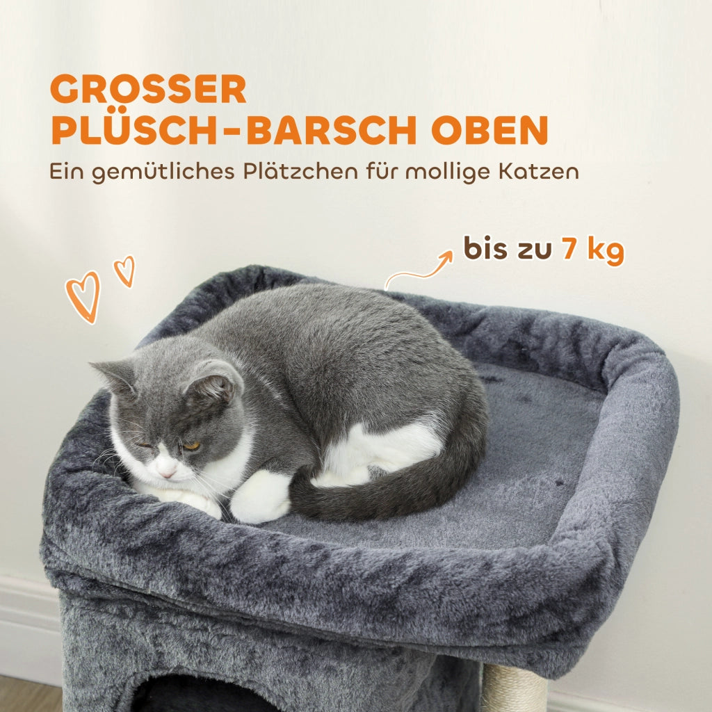 Casetta per Gatti con Piattaforma e 2 Ripari ¨C Zephmum ¨C Grigio
