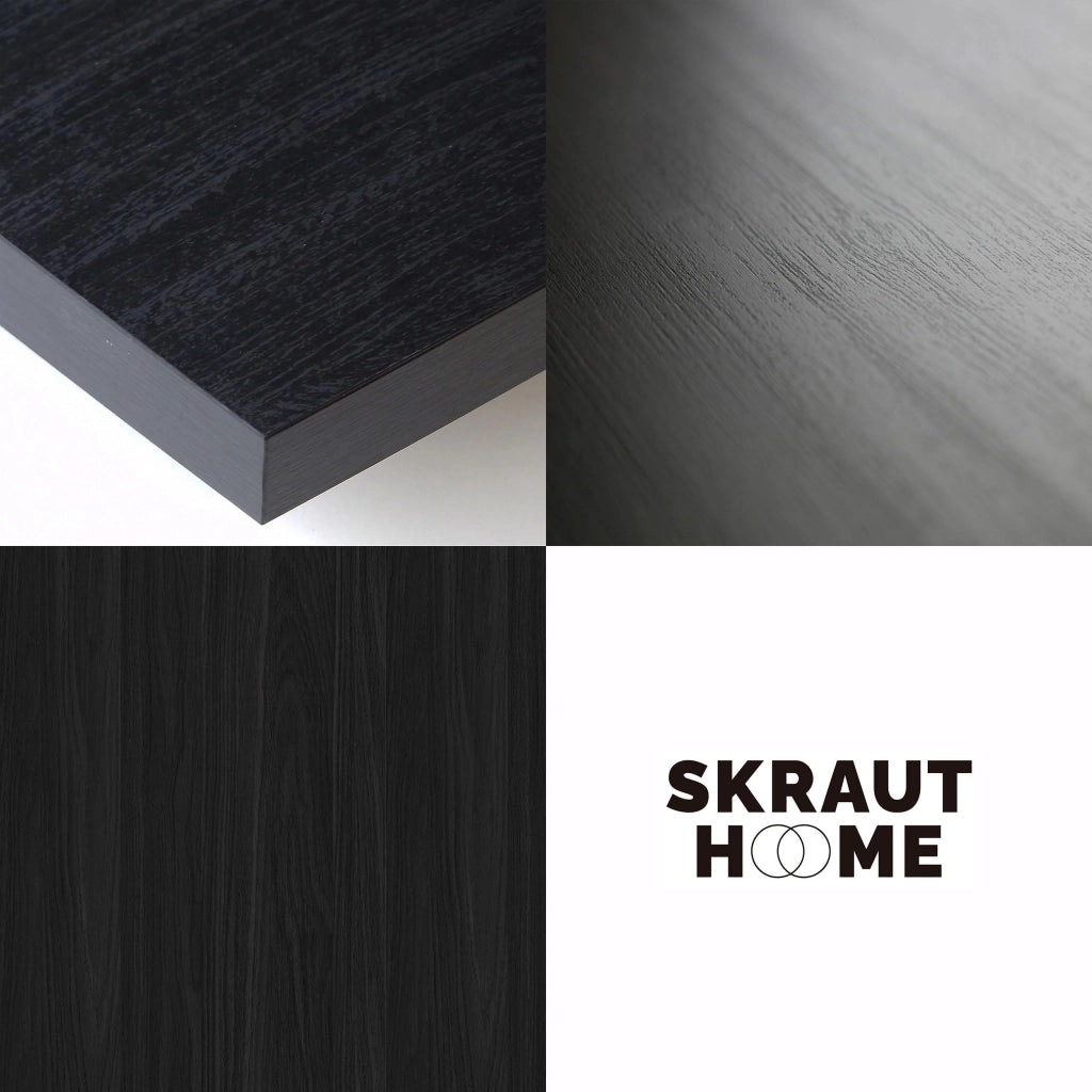 Consolle allungabile, 222x90x73cm, Per 10 persone, Gambe in legno, Nero RF3012