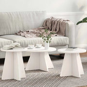 Tavolino da salotto 3 pcs Bianco 873539