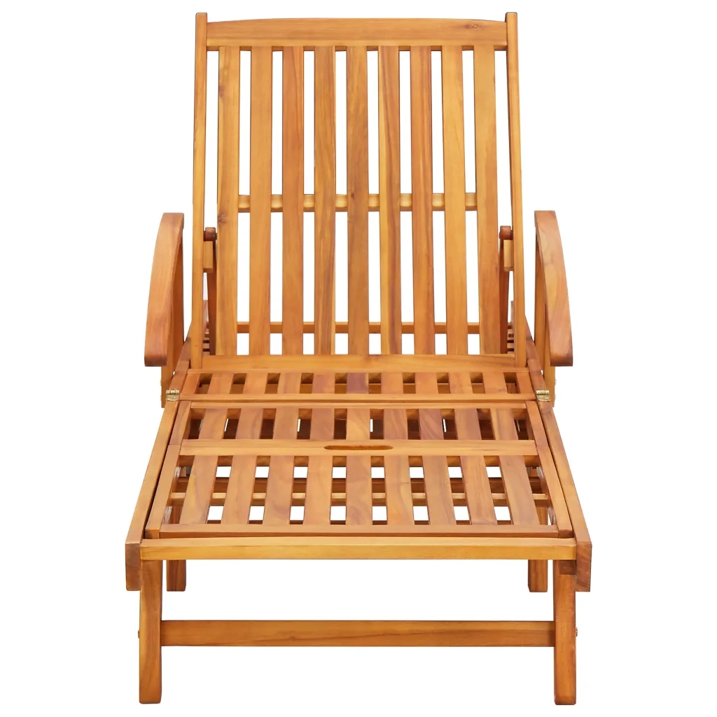 Sdraio 2 pz con Cuscini in Legno Massello di Acacia 3077332