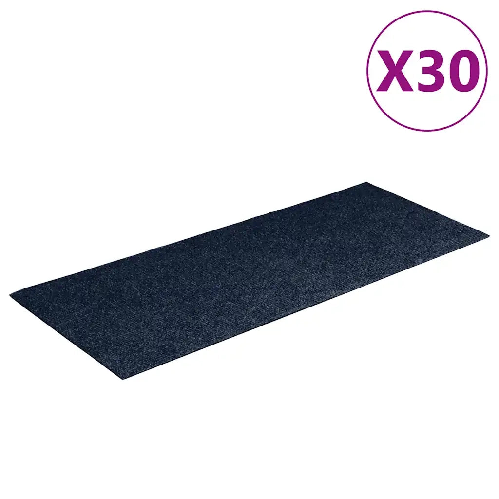 Tappetini per scale autoadesivi 30 pz 60x25 cm blu navy rettangolari 3365713