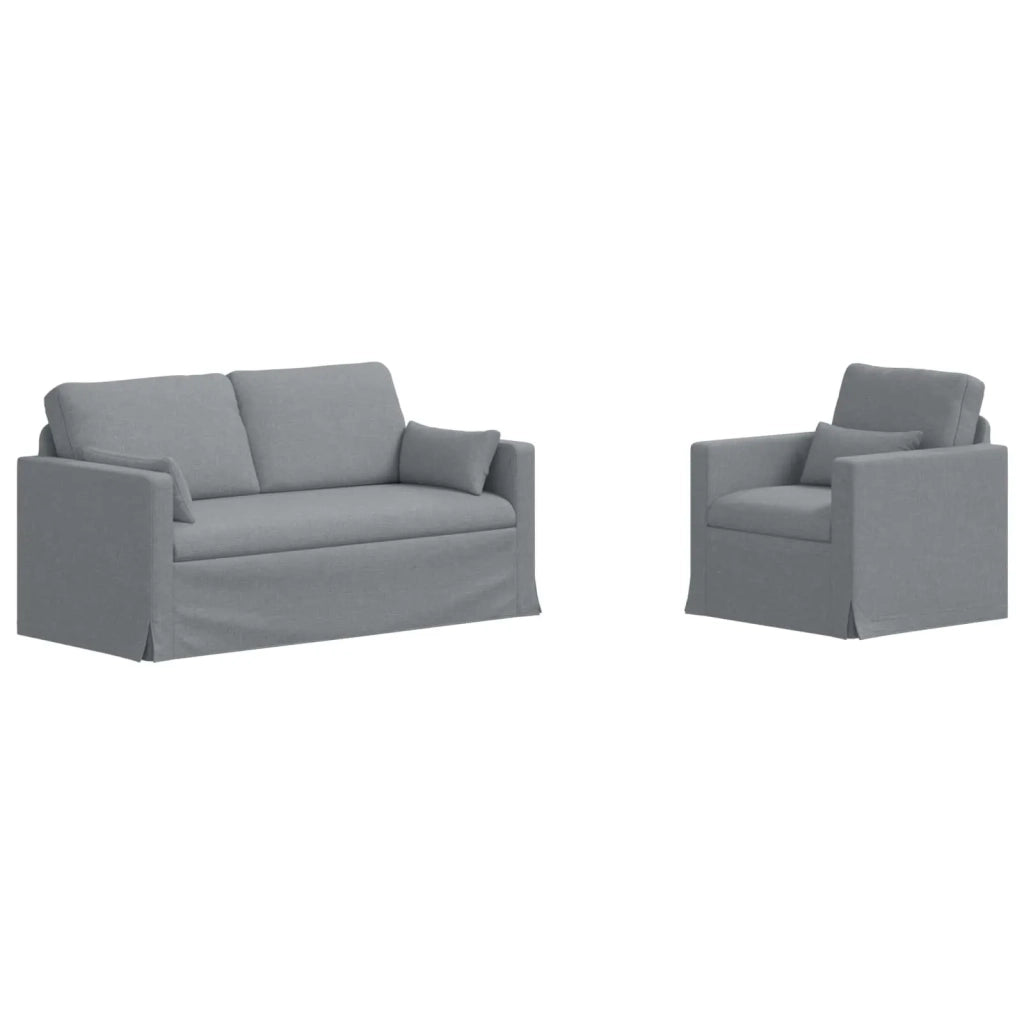 Set di divani 2 pcs Grigio chiaro 158 x 78 x 80 cm Tessuto 3407537