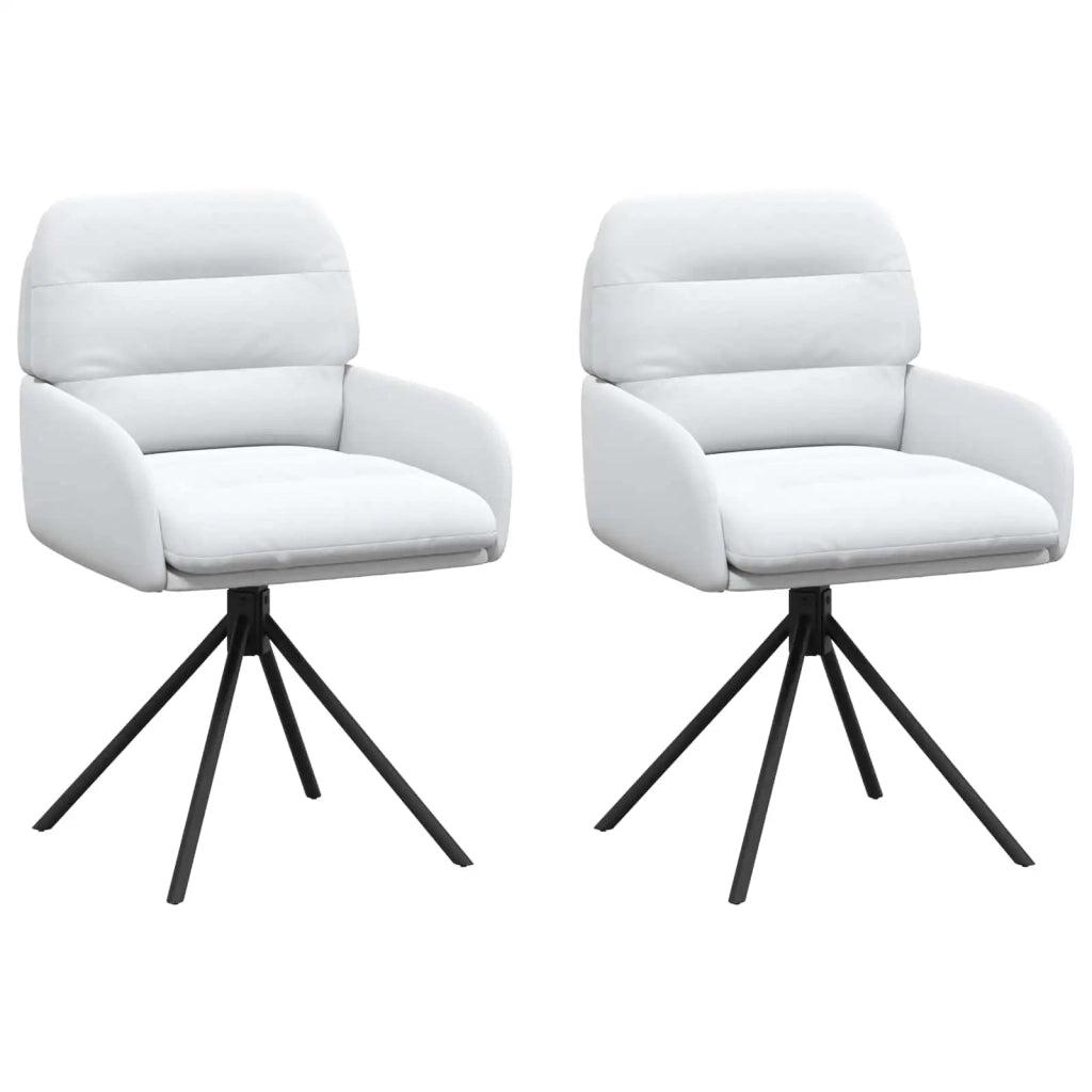 Sedie da pranzo girevoli 2 pz Similpelle Bianco 42034323