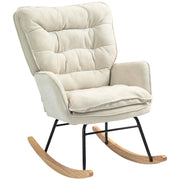 Poltrona Dondolo in Legno ¨C Minimal ¨C Beige