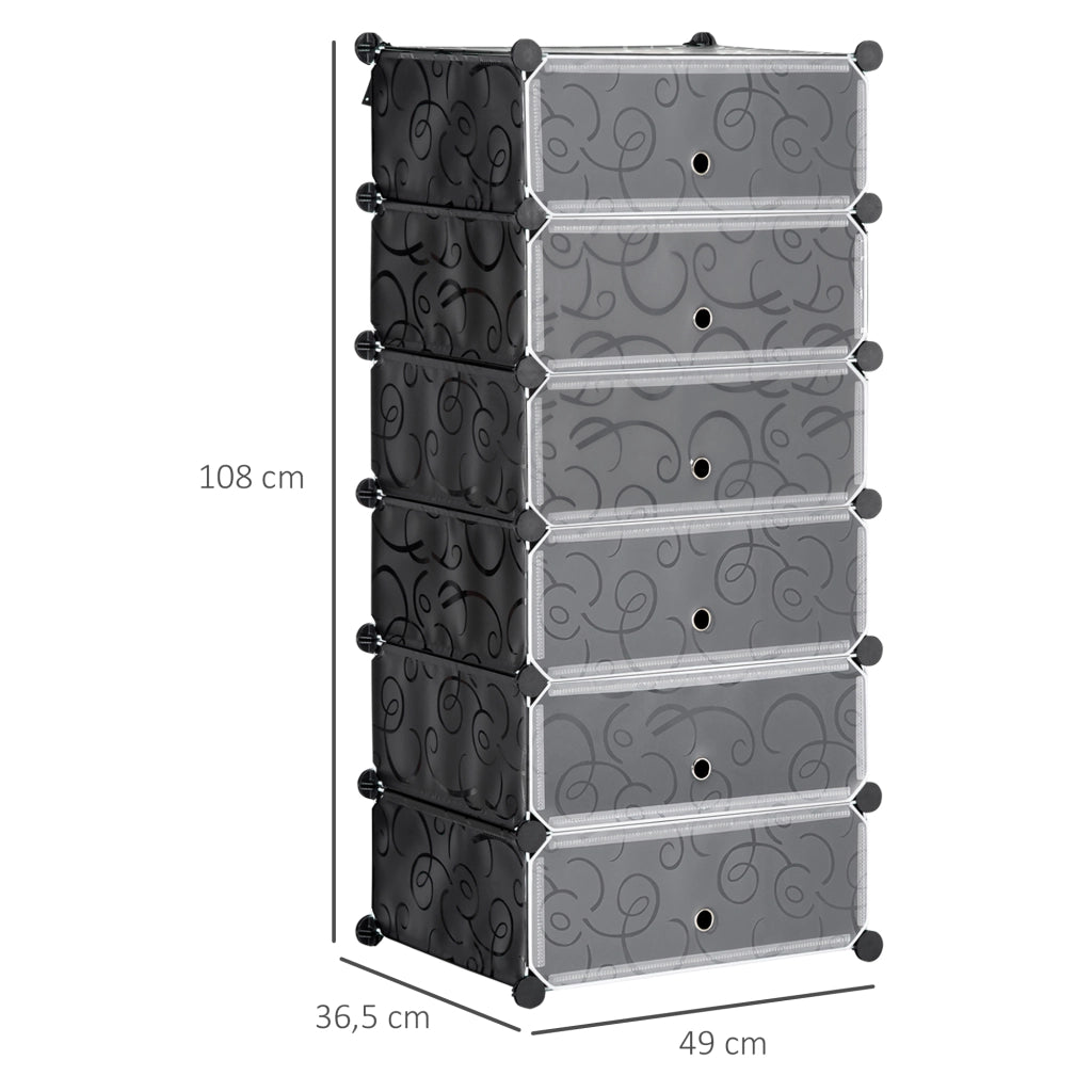 Mobile contenitore modulare 6 cubi scarpe ¨C Minimal ¨C nero