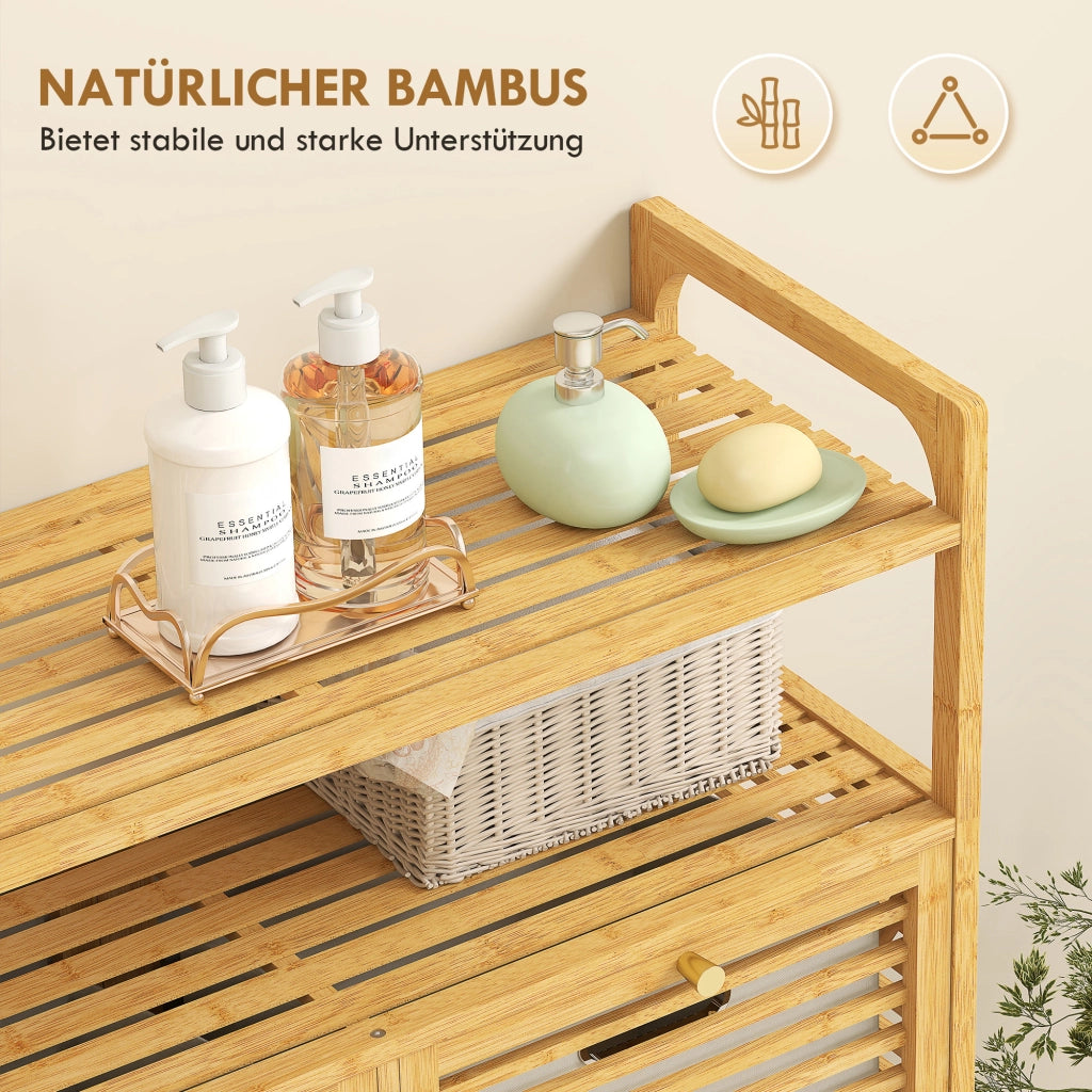 Mobile da bagno con cesti ¨C Minimal ¨C legno di bamb¨´ bianco crema