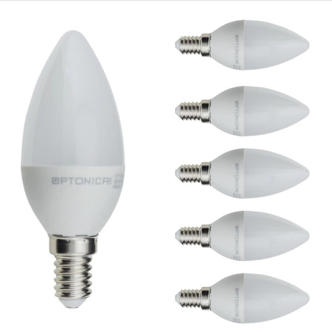 Lampadina led candela e14 8 watt resa 60w risparmio energetico 6000k pezzi 6