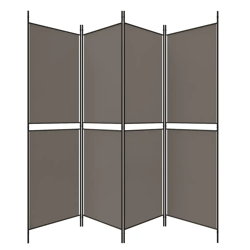 Divisorio Ambienti | Divider per stanze | Paravento a 4 Pannelli Antracite 200x220 cm Tessuto