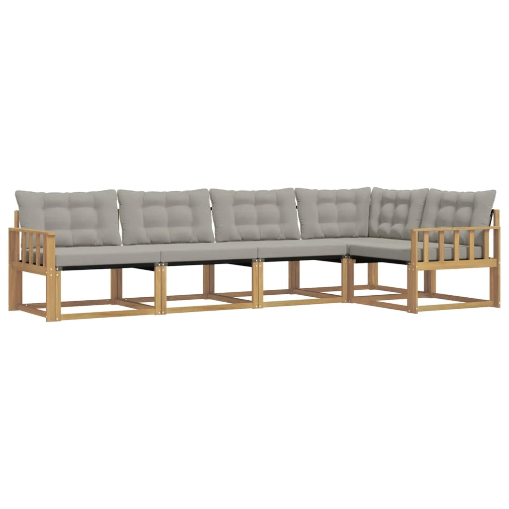 Set di divani da esterno 5 pcs Bianco e Grigio Chiaro 3388681